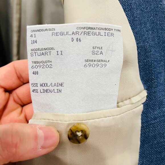 Paul Stuart Woven Wool-Linen Sport Coat Blazer Size 41 R - Picture 16 of 16